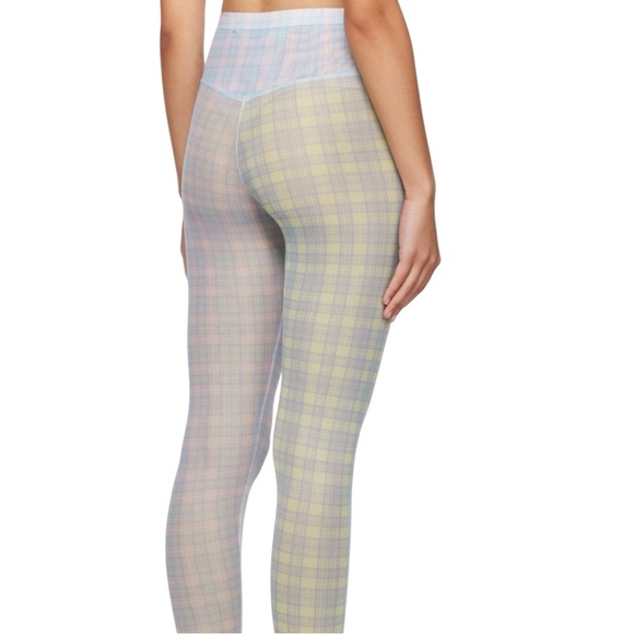 COPOVA LOWENA NWOT Multicolor plaid stirrup leggings Size M - Picture 6 of 9